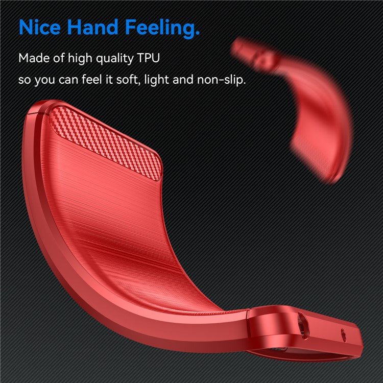 For Huawei nova 11i / Enjoy 60 Pro / Maimang 20 Brushed TPU Case Carbon Fiber Texture Phone Cover - Red
