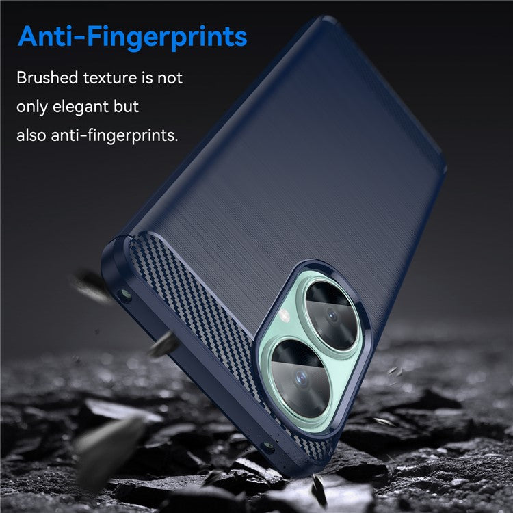 For Huawei nova 11i / Enjoy 60 Pro / Maimang 20 Brushed TPU Case Carbon Fiber Texture Phone Cover - Blue