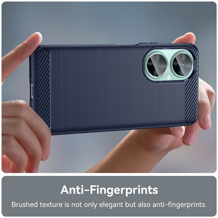 For Huawei nova 11i / Enjoy 60 Pro / Maimang 20 Brushed TPU Case Carbon Fiber Texture Phone Cover - Blue