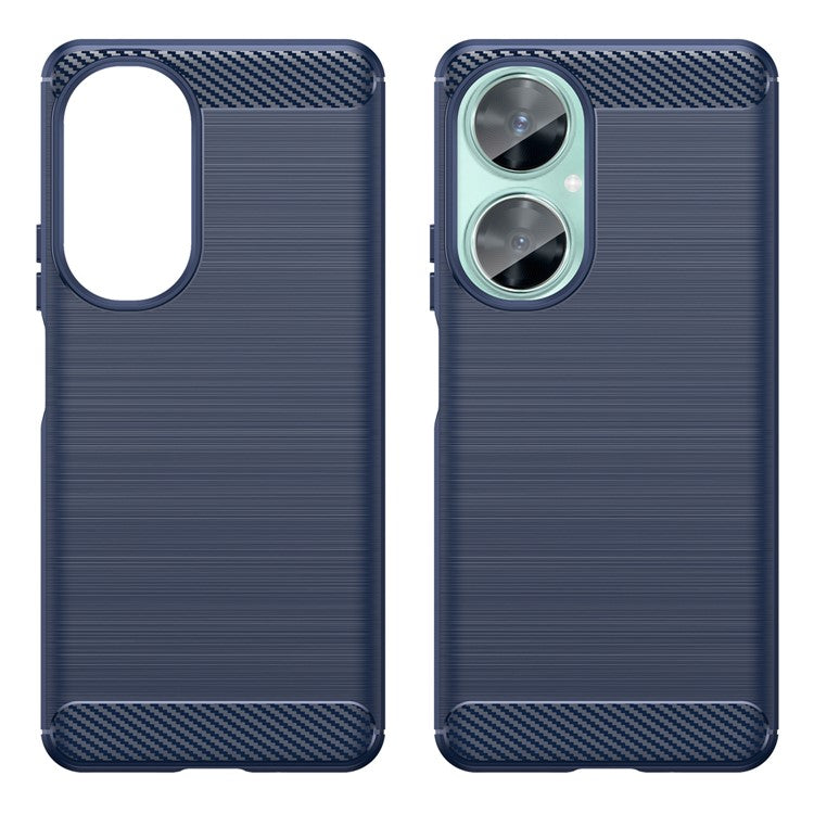 For Huawei nova 11i / Enjoy 60 Pro / Maimang 20 Brushed TPU Case Carbon Fiber Texture Phone Cover - Blue