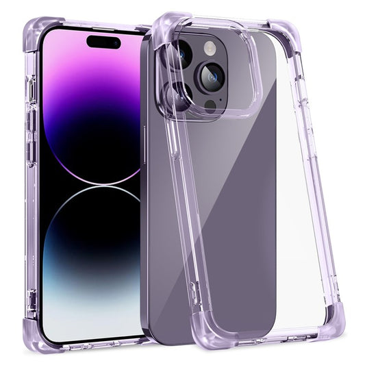 TPU+Acrylic Protective Case for iPhone 14 Pro Max Four Corner Matte Phone Shell Anti-Scratch Phone Cover - Purple