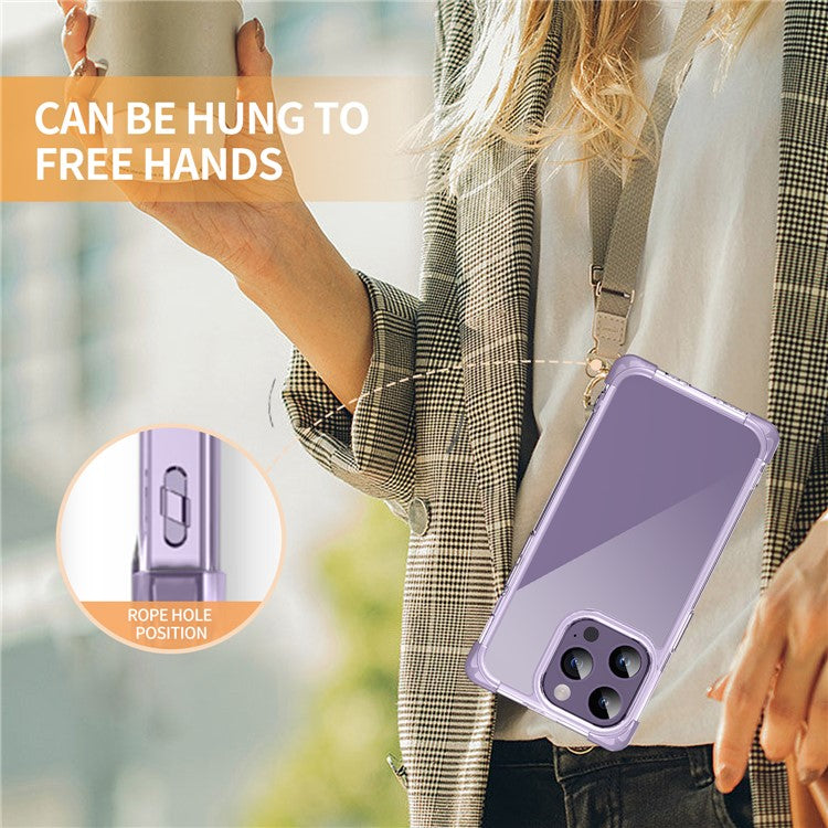 TPU+Acrylic Protective Case for iPhone 14 Pro Max Four Corner Matte Phone Shell Anti-Scratch Phone Cover - Purple