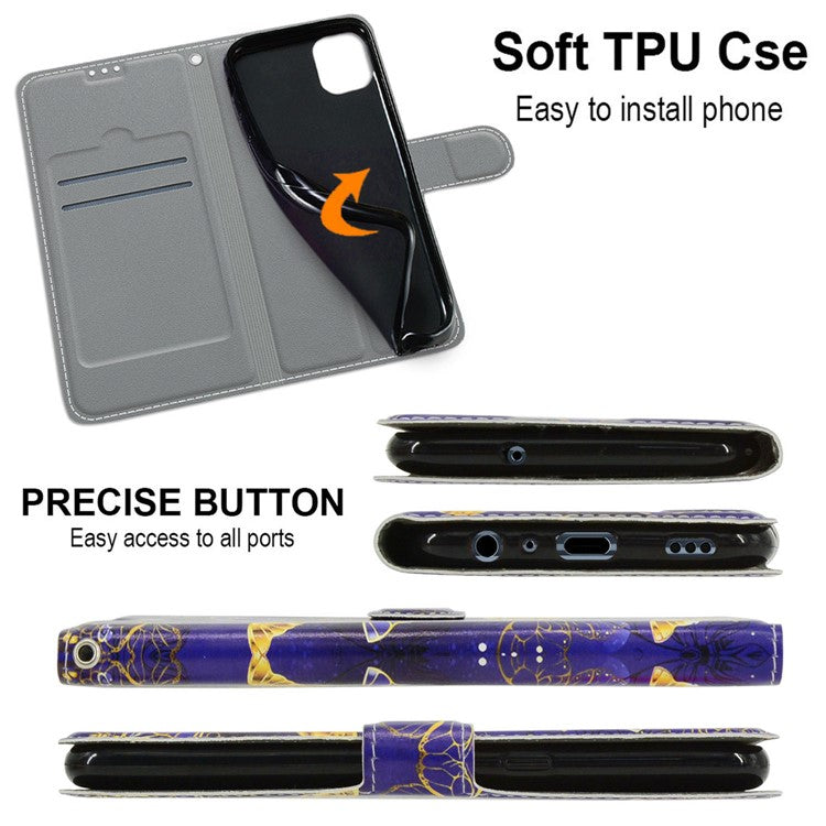 Card Slots Phone Case for Motorola Moto G73 5G Pattern Printed Leather Flip Phone Cover with Stand, Strap - Golden Butterflies