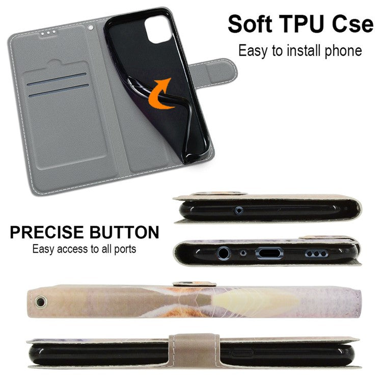 Card Slots Phone Case for Motorola Moto G73 5G Pattern Printed Leather Flip Phone Cover with Stand, Strap - Yellow Cat / Sweater