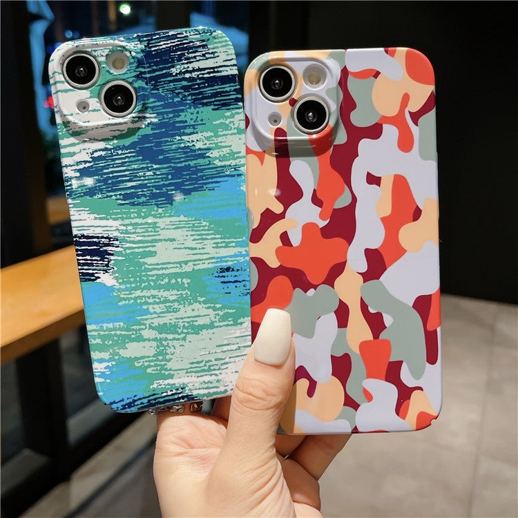 For iPhone 14 Hard PC Back Cover Camouflage Pattern Printing Protective Phone Case - Style C