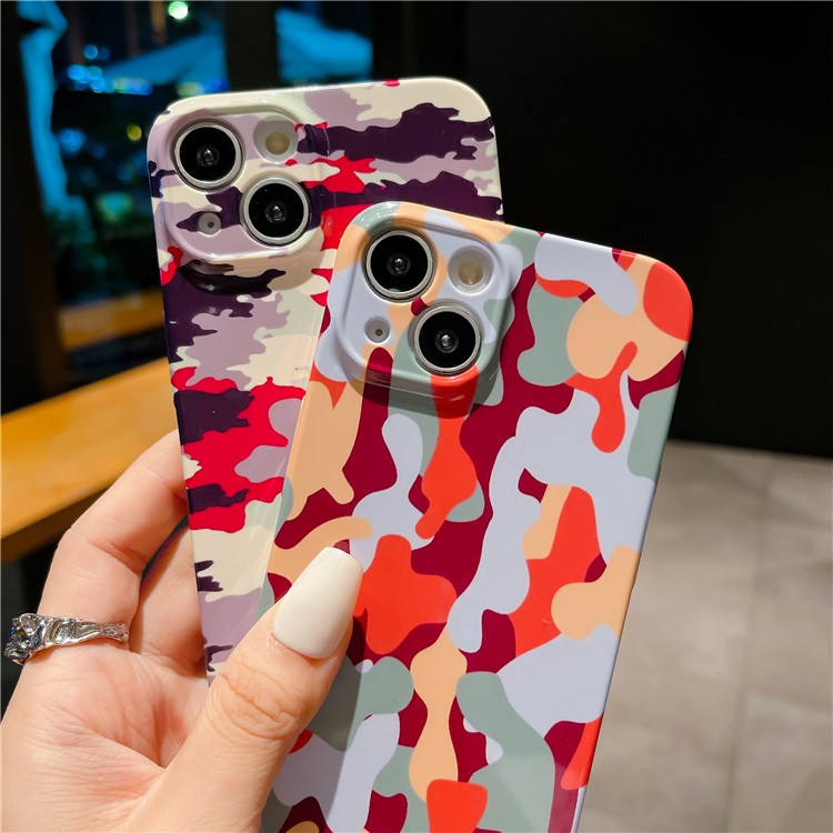 For iPhone 14 Hard PC Back Cover Camouflage Pattern Printing Protective Phone Case - Style C