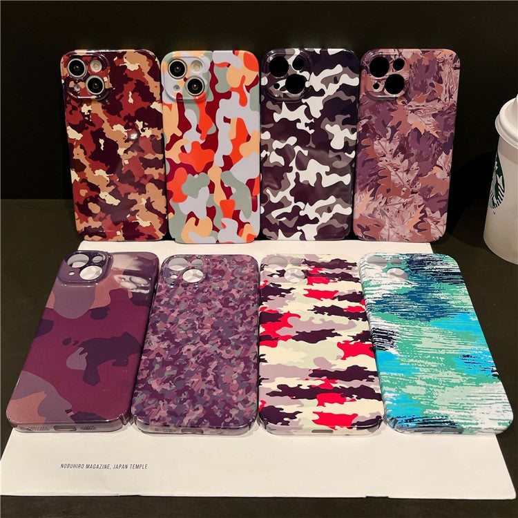 For iPhone 14 Hard PC Back Cover Camouflage Pattern Printing Protective Phone Case - Style C