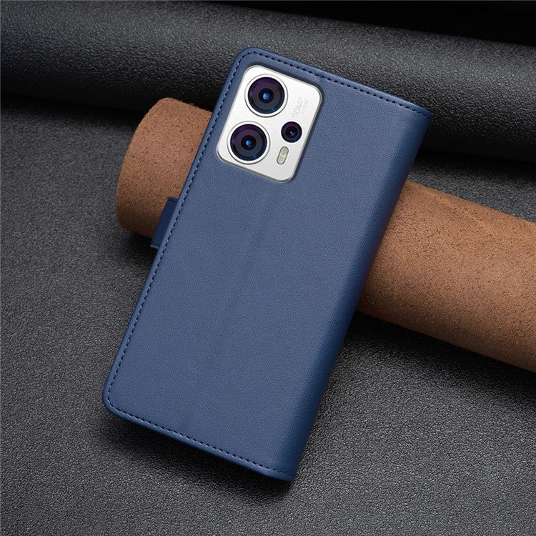 BF Style-19 for Motorola Moto G13 4G / G23 4G / G53 5G PU Leather Cell Phone Cover Wallet Stand Zipper Pocket Phone Case - Blue