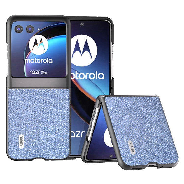 ABEEL For Motorola Razr 40 Ultra 5G Rhinestone Texture Phone Case PU Leather + PC Anti-scratch Phone Cover - Blue