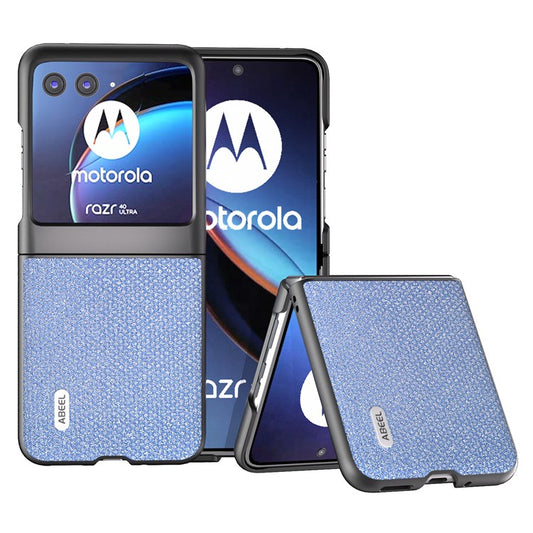 ABEEL For Motorola Razr 40 Ultra 5G Rhinestone Texture Phone Case PU Leather + PC Anti-scratch Phone Cover - Blue