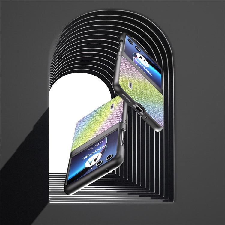 ABEEL For Motorola Razr 40 Ultra 5G Rhinestone Texture Phone Case PU Leather + PC Anti-scratch Phone Cover - Multi-color