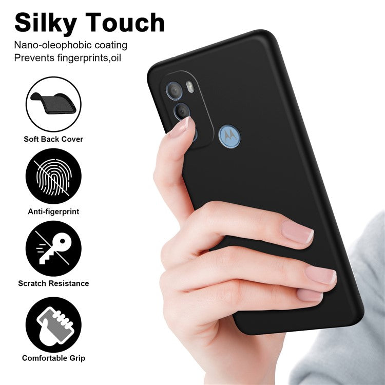 Rubberized TPU Case for Motorola Moto G31 4G , Fiber Lining 2.2mm Thickness Phone Cover - Purple