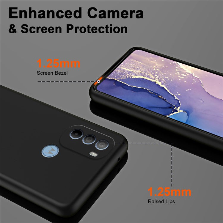 Rubberized TPU Case for Motorola Moto G31 4G , Fiber Lining 2.2mm Thickness Phone Cover - Purple