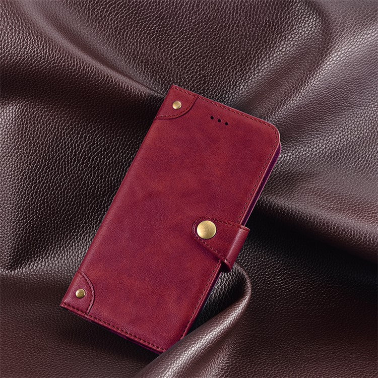 IDEWEI Phone Wallet Case for Huawei nova Y71 4G / Y70 4G / Y70 Plus 4G , PU Leather Stand Phone Cover - Red