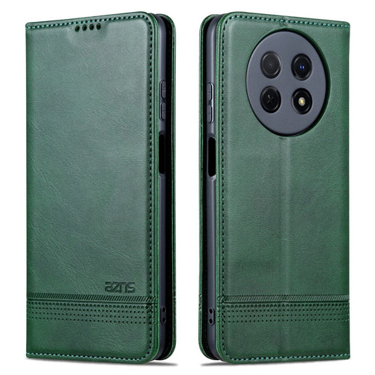 AZNS For Huawei Enjoy 60X Magnetic Closing Anti-Scratch PU Leather Phone Case Flip Wallet Stand Cover - Green