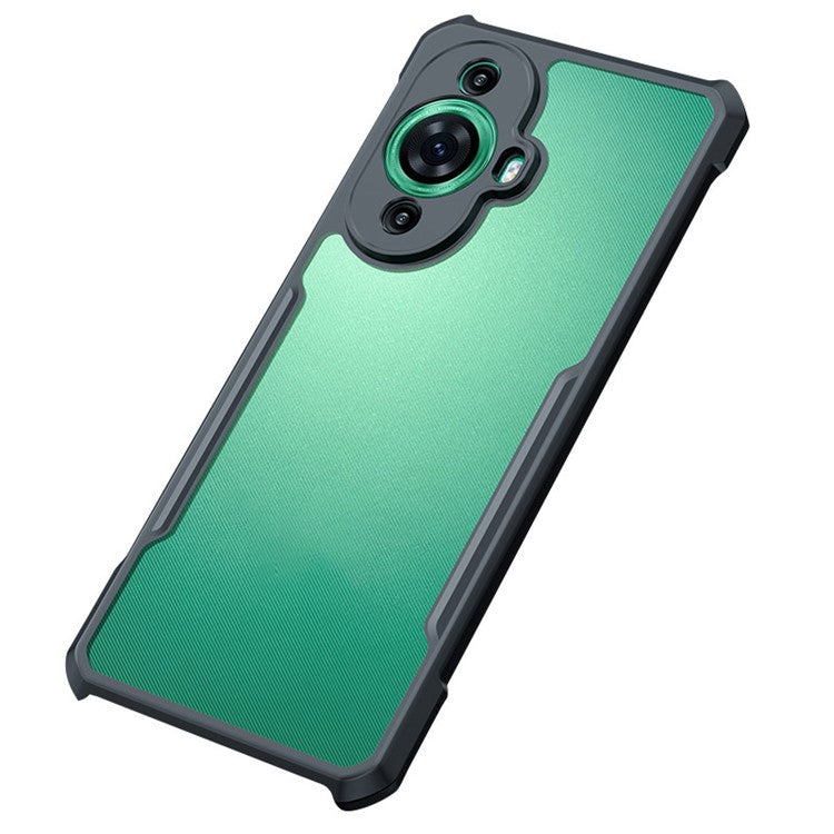 XUNDD Anti-scratch Phone Case for Huawei nova 11 / nova 12s 4G / nova 12 Lite 4G , Acrylic+TPU Protective Phone Cover - Black / Laser Texture