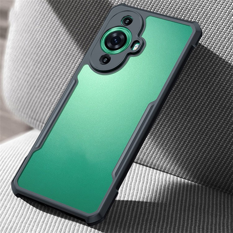 XUNDD Anti-scratch Phone Case for Huawei nova 11 / nova 12s 4G / nova 12 Lite 4G , Acrylic+TPU Protective Phone Cover - Black / Laser Texture