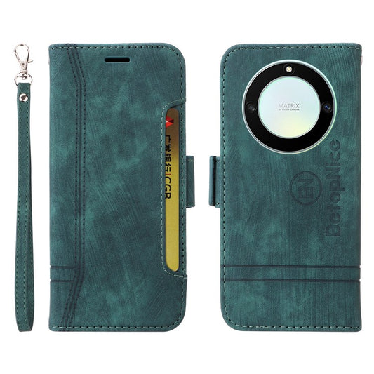 BETOPNICE 001 For Honor X9a 5G / X40 5G / Magic5 Lite 5G Shockproof Case Stitching Imprinted PU Leather Wallet Phone Cover - Green
