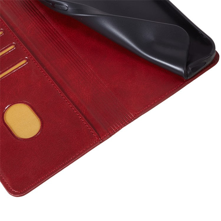 For Honor X40 5G / X9a 5G / Magic5 Lite 5G PU Leather Phone Case Calf Texture Wallet Stand Protective Cover - Red