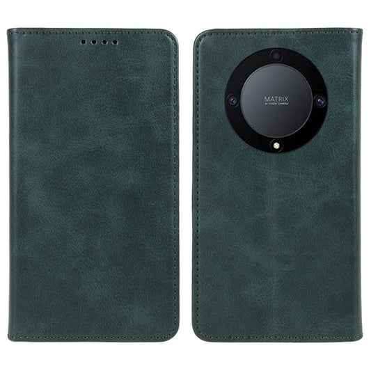 For Honor X40 5G / X9a 5G / Magic5 Lite 5G PU Leather Phone Case Calf Texture Wallet Stand Protective Cover - Green