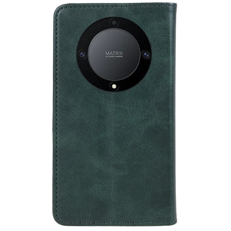 For Honor X40 5G / X9a 5G / Magic5 Lite 5G PU Leather Phone Case Calf Texture Wallet Stand Protective Cover - Green