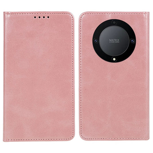 For Honor X40 5G / X9a 5G / Magic5 Lite 5G PU Leather Phone Case Calf Texture Wallet Stand Protective Cover - Rose Gold