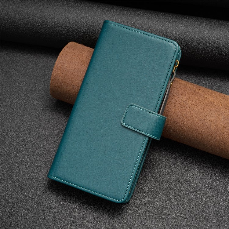 BF Style-19 for Motorola Edge 40 5G PU Leather Wallet Case Stand Anti-drop Cover with Zipper Pocket - Green