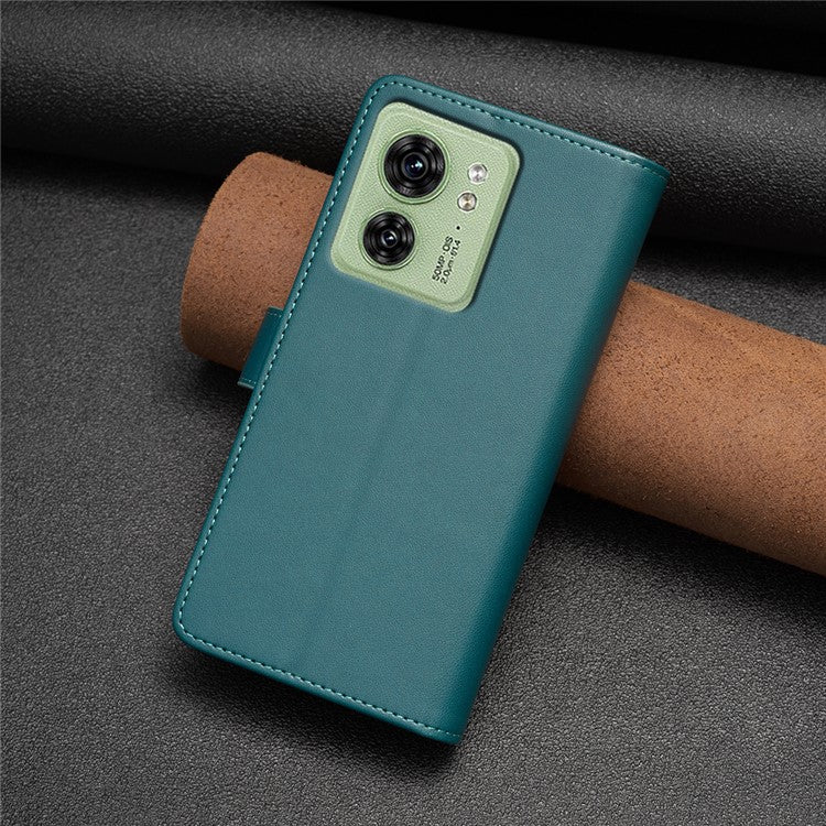 BF Style-19 for Motorola Edge 40 5G PU Leather Wallet Case Stand Anti-drop Cover with Zipper Pocket - Green