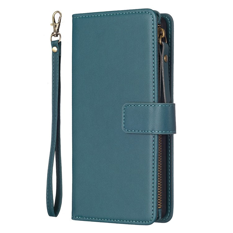 BF Style-19 for Motorola Edge 40 5G PU Leather Wallet Case Stand Anti-drop Cover with Zipper Pocket - Green
