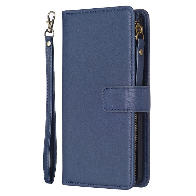 BF Style-19 for Motorola Edge 40 5G PU Leather Wallet Case Stand Anti-drop Cover with Zipper Pocket - Blue