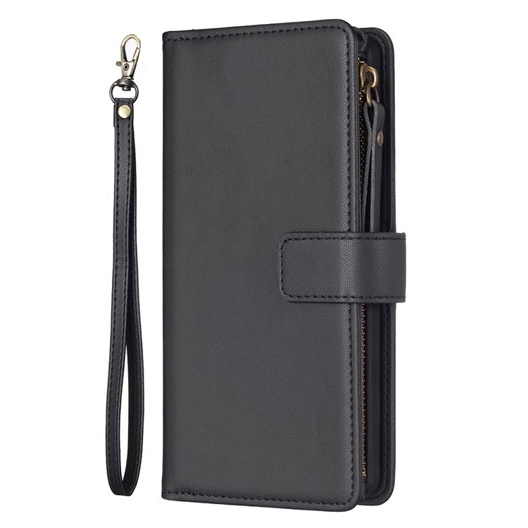 BF Style-19 for Motorola Edge 40 5G PU Leather Wallet Case Stand Anti-drop Cover with Zipper Pocket - Black