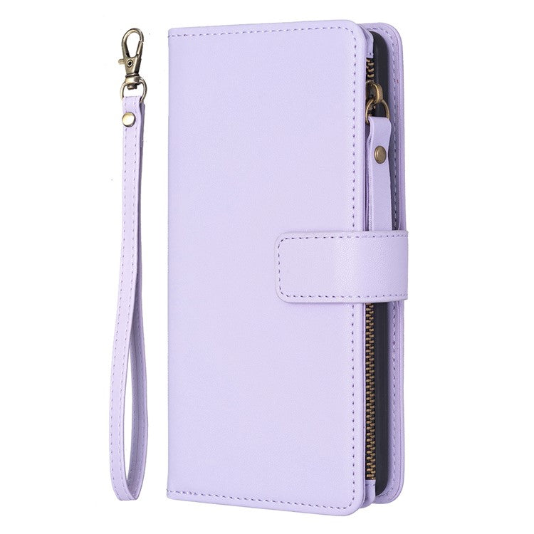 BF Style-19 for Motorola Edge 40 5G PU Leather Wallet Case Stand Anti-drop Cover with Zipper Pocket - Purple