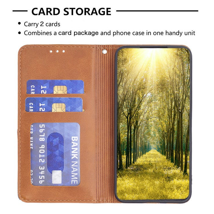 Card Holder Shell for Motorola Edge 40 5G Cell Phone Case Imprinted Line Stand Leather Phone Cover - Yellow