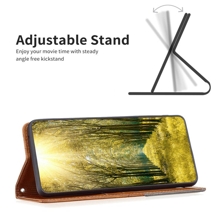 Card Holder Shell for Motorola Edge 40 5G Cell Phone Case Imprinted Line Stand Leather Phone Cover - Yellow