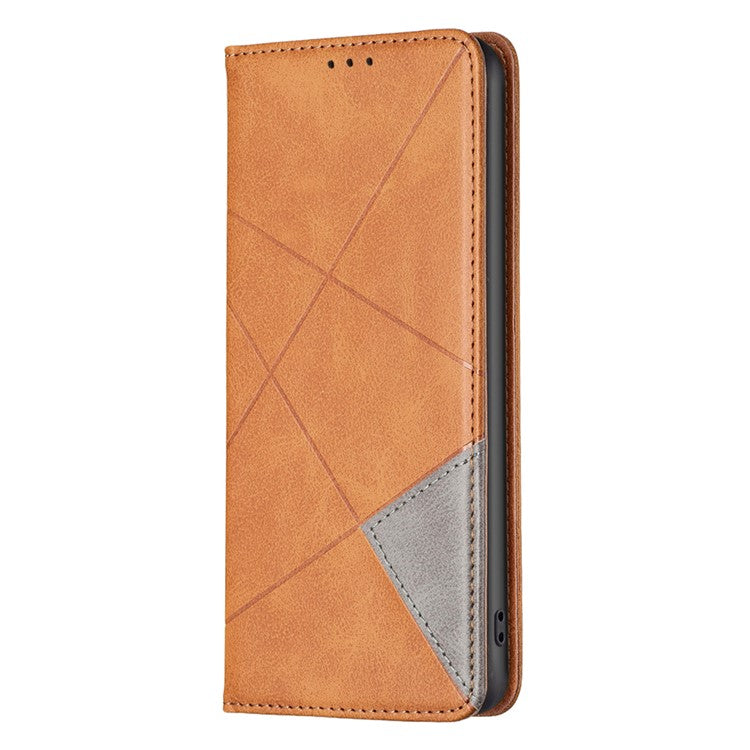 Card Holder Shell for Motorola Edge 40 5G Cell Phone Case Imprinted Line Stand Leather Phone Cover - Yellow