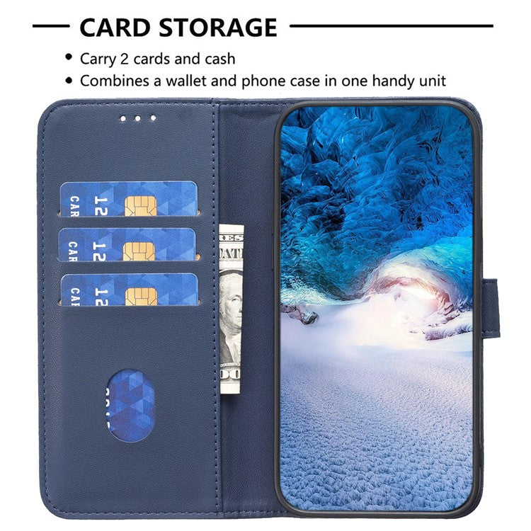 BINFEN COLOR BF17 For Motorola Edge 40 5G Phone Cover Stand Design TPU+PU Leather Wallet Case - Blue