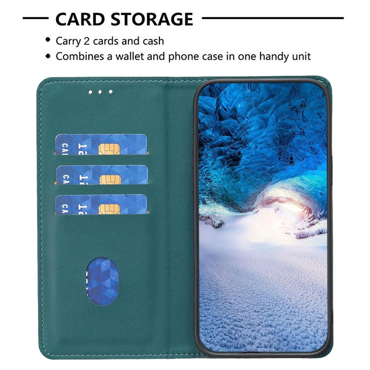 BINFEN COLOR BF18 For Motorola Edge 40 5G Leather Flip Cover Auto-absorbed Magnetic Phone Case with Card Holder - Green