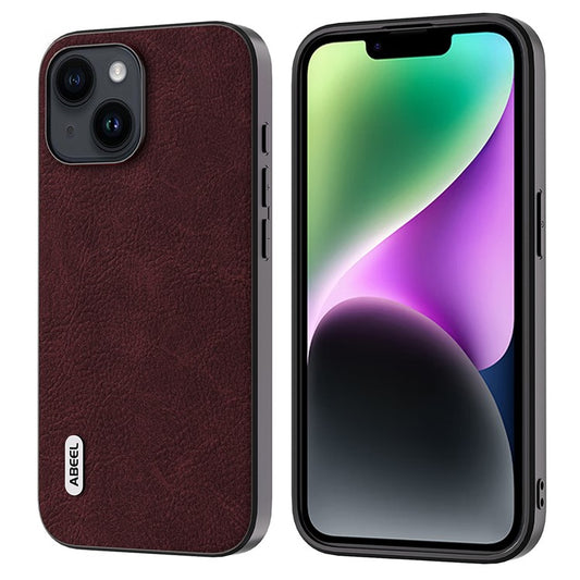 ABEEL For iPhone 14 Plus Litchi Texture Phone Cover PU Leather+PC+TPU Mobile Case - Dreamy Purple