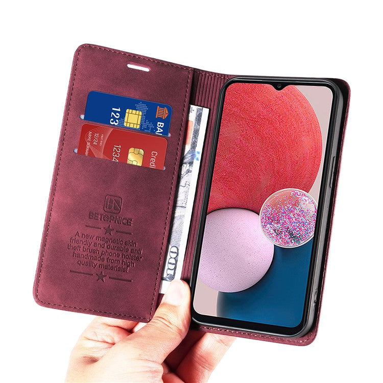 BETOPNICE 003 Samsung Galaxy A13 4G / A13 5G / A04s 4G / M13 5G / A04 4G Phone Case Wallet RFID Blocking Cover - Red