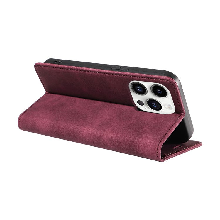 BETOPNICE 003 Shockproof Wallet Case For iPhone 14 Pro RFID Blocking PU Leather Stand Phone Cover - Red