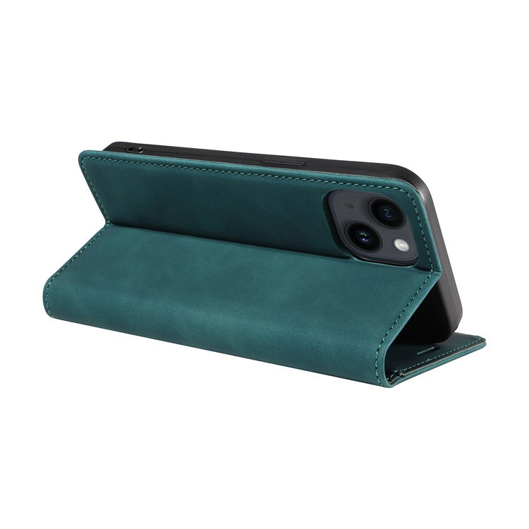 BETOPNICE 003 RFID Blocking Stand Case For iPhone 14 Plus , TPU + PU Leather Stand Cover Wallet - Green