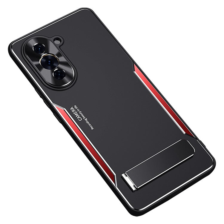 For Huawei nova 10 4G TPU + Aluminium Alloy Phone Case Anti-drop Back Cover with Kickstand - Red