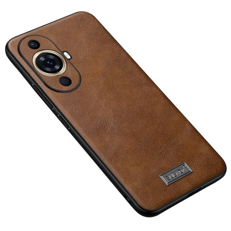 SULADA For Huawei nova 11 Pro / nova 11 Ultra PU Leather Coated TPU+PC Anti-fall Phone Case Scratch-resistant Cover - Brown