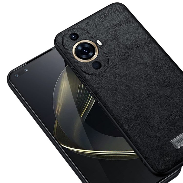 SULADA For Huawei nova 11 Pro / nova 11 Ultra PU Leather Coated TPU+PC Anti-fall Phone Case Scratch-resistant Cover - Brown