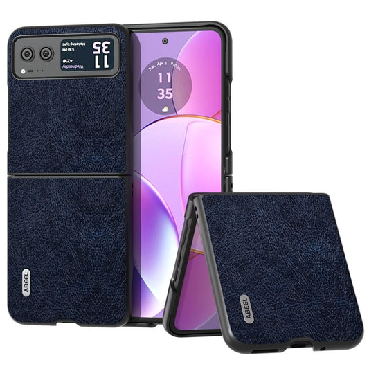 ABEEL For Motorola Razr 40 5G Retro Litchi Texture Case PU Leather + PC Anti-Drop Protective Phone Cover - Blue