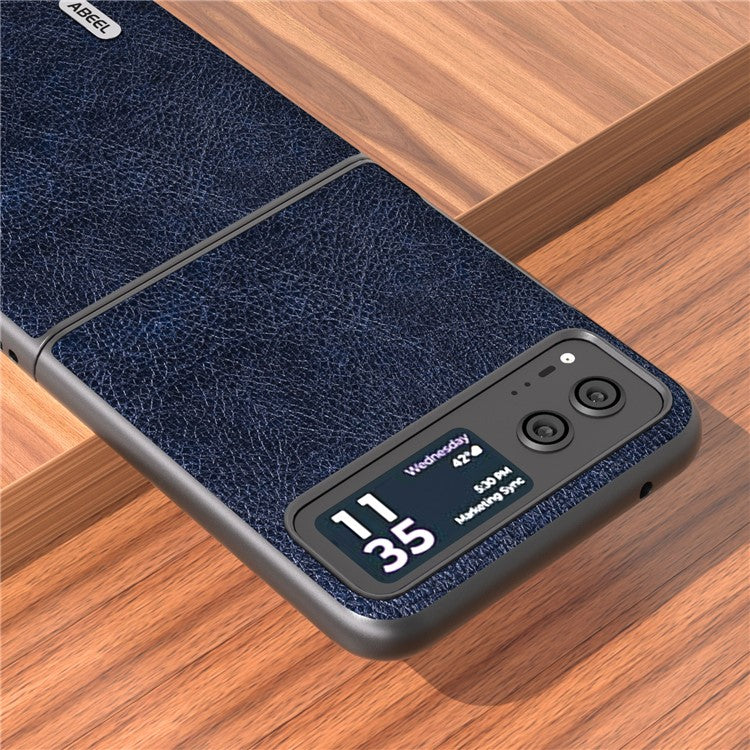 ABEEL For Motorola Razr 40 5G Retro Litchi Texture Case PU Leather + PC Anti-Drop Protective Phone Cover - Blue