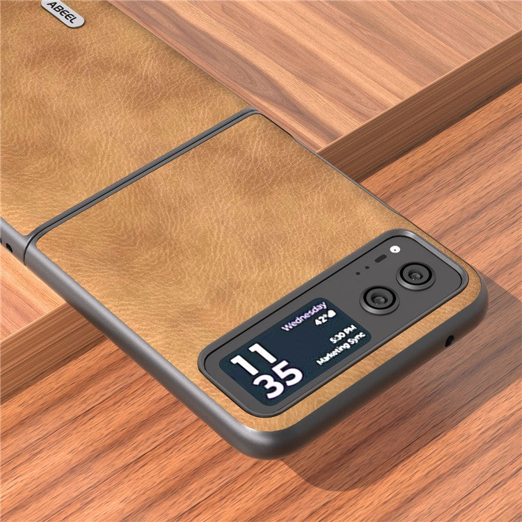 ABEEL For Motorola Razr 40 5G Retro Litchi Texture Case PU Leather + PC Anti-Drop Protective Phone Cover - Brown