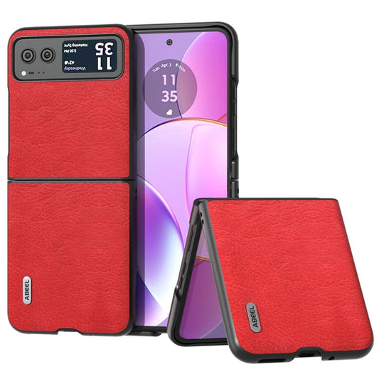 ABEEL For Motorola Razr 40 5G Retro Litchi Texture Case PU Leather + PC Anti-Drop Protective Phone Cover - Red