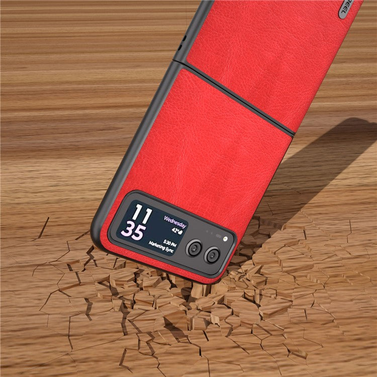 ABEEL For Motorola Razr 40 5G Retro Litchi Texture Case PU Leather + PC Anti-Drop Protective Phone Cover - Red