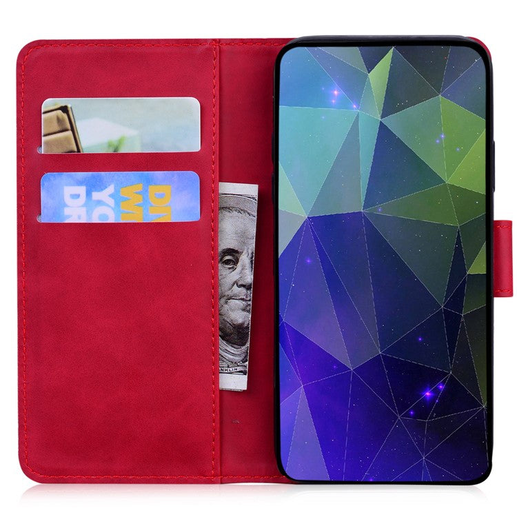 Stand Case for Motorola Edge 40 Pro 5G / Moto X40 5G / Edge+ (2023) , Solid Color PU Leather Wallet Phone Cover - Red
